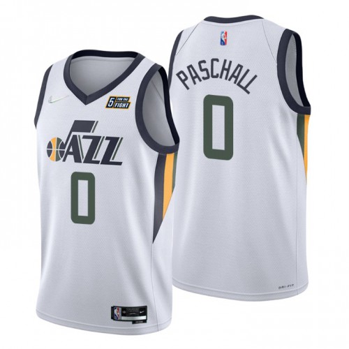 Nike Utah Jazz #0 Eric Paschall White Men’s 2021-22 NBA 75th Anniversary Diamond Swingman Jersey – Association Edition Men’s->utah jazz->NBA Jersey