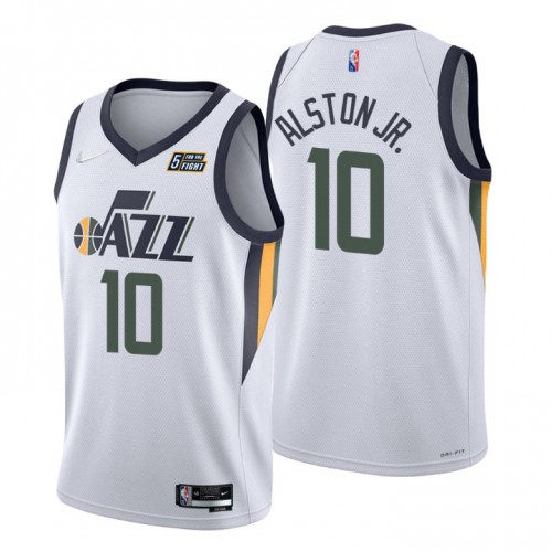Nike Utah Jazz #10 Derrick Alston Jr. White Men’s 2021-22 NBA 75th Anniversary Diamond Swingman Jersey – Association Edition Men’s->philadelphia 76ers->NBA Jersey