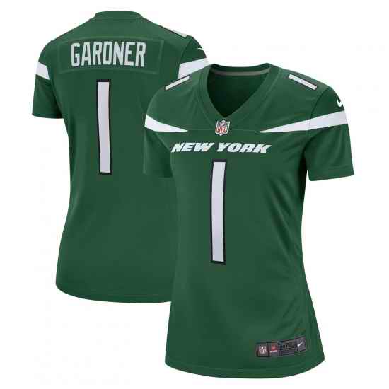 Women New York Jets Sauce Gardner #1 Green Vapor Untouchable Limited Jersey->new york jets->NFL Jersey