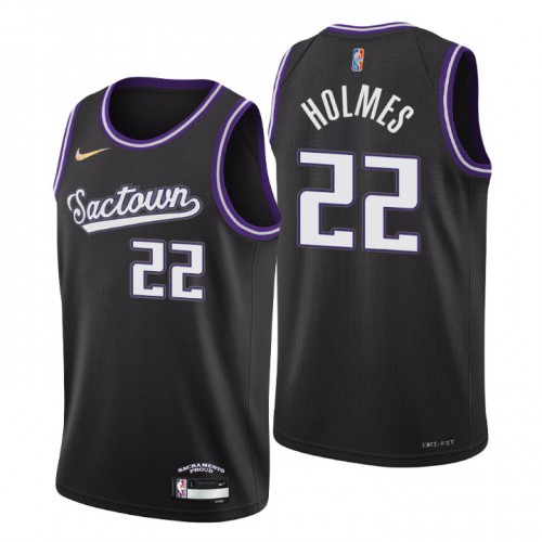Sacramento Sacramento Kings #22 Richaun Holmes Men’s Nike Black 2021/22 Swingman NBA Jersey – City Edition Men’s->sacramento kings->NBA Jersey