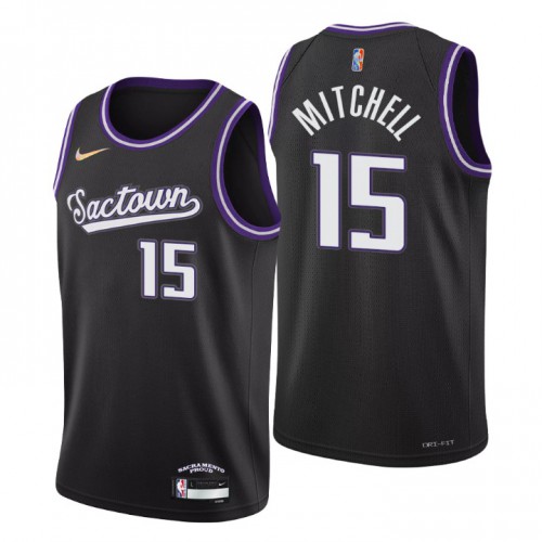 Sacramento Sacramento Kings #15 Davion Mitchell Men’s Nike Black 2021/22 Swingman NBA Jersey – City Edition Men’s->sacramento kings->NBA Jersey