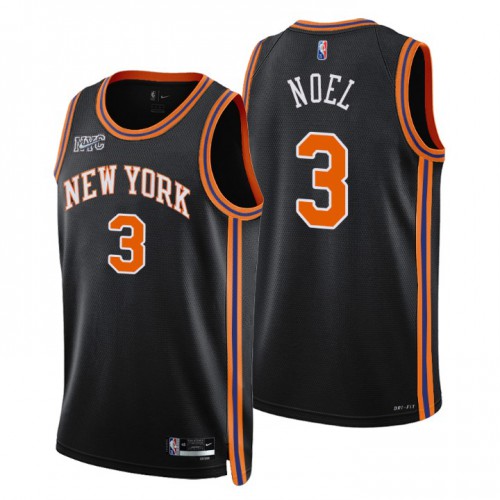 New York New York Knicks #3 Nerlens Noel Men’s Nike Black 2021/22 Swingman NBA Jersey – City Edition Men’s->youth nba jersey->Youth Jersey