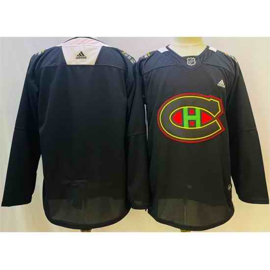 Men Montreal Canadiens Blank 2022 Black Warm Up History Night Stitched Jersey->montreal canadiens->NHL Jersey