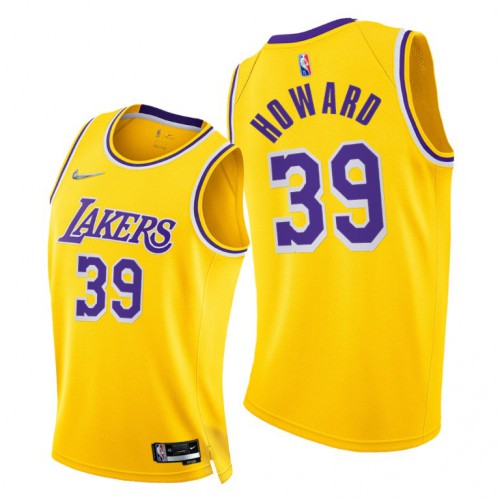 Nike Los Angeles Lakers #39 Dwight Howard Men’s 2021-22 75th Diamond Anniversary NBA Jersey Gold Men’s->women nba jersey->Women Jersey