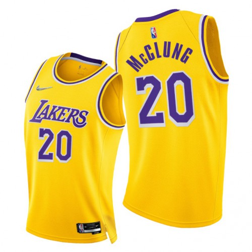 Nike Los Angeles Lakers #20 Mac Mcclung Men’s 2021-22 75th Diamond Anniversary NBA Jersey Gold Men’s->los angeles lakers->NBA Jersey