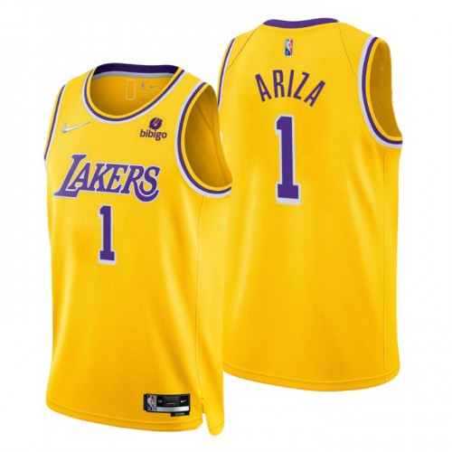 Nike Los Angeles Lakers #1 Trevor Ariza Gold Men’s 2021-22 NBA 75th Anniversary Diamond Swingman Jersey – Icon Edition Men’s->los angeles lakers->NBA Jersey