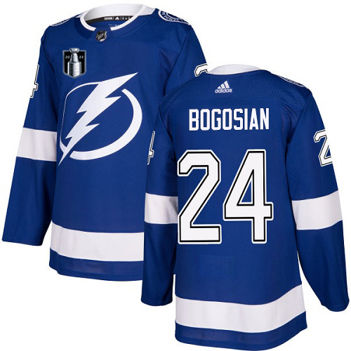 Adidas Tampa Bay Lightning #24 Zach Bogosian Blue 2022 Stanley Cup Final Patch Home Authentic Stitched NHL Jersey Men’s->tampa bay lightning->NHL Jersey