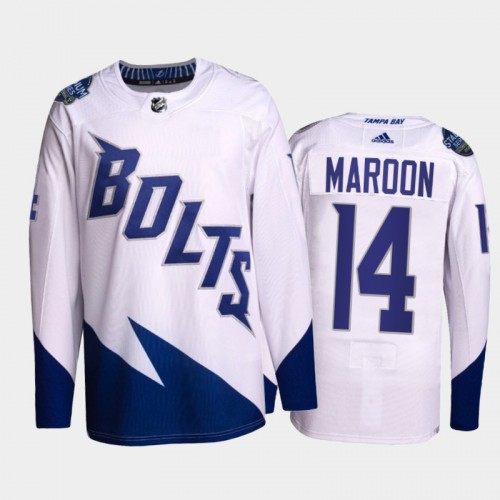 Adidas Tampa Bay Lightning #14 Patrick Maroon Men’s 2022 Stadium Series Authentic NHL Jersey – White Men’s->tampa bay lightning->NHL Jersey