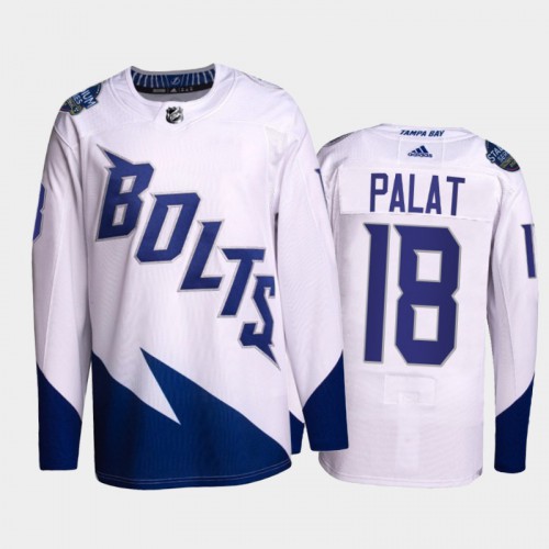 Adidas Tampa Bay Lightning #18 Ondrej Palat Men’s 2022 Stadium Series Authentic NHL Jersey – White Men’s->tampa bay lightning->NHL Jersey