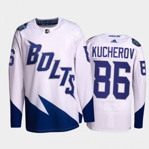 Adidas Tampa Bay Lightning #86 Nikita Kucherov Men’s 2022 Stadium Series Authentic NHL Jersey – White Men’s->youth nhl jersey->Youth Jersey