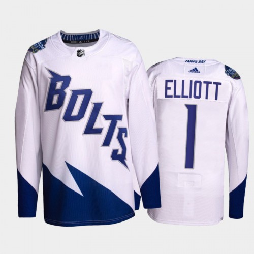 Adidas Tampa Bay Lightning #1 Brian Elliott Men’s 2022 Stadium Series Authentic NHL Jersey – White Men’s->tampa bay lightning->NHL Jersey