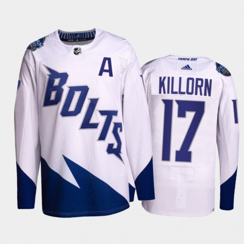 Adidas Tampa Bay Lightning #17 Alex Killorn Men’s 2022 Stadium Series Authentic NHL Jersey – White Men’s->youth nhl jersey->Youth Jersey