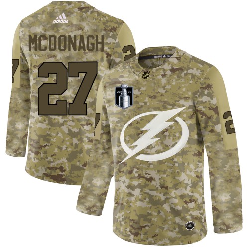 Adidas Tampa Bay Lightning #27 Ryan McDonagh Camo 2022 Stanley Cup Final Patch Authentic Stitched NHL Jersey Men’s->tampa bay lightning->NHL Jersey