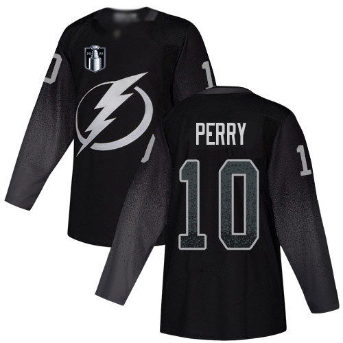 Adidas Tampa Bay Lightning #10 Corey Perry Black 2022 Stanley Cup Final Patch Alternate Authentic Stitched NHL Jersey Men’s->tampa bay lightning->NHL Jersey
