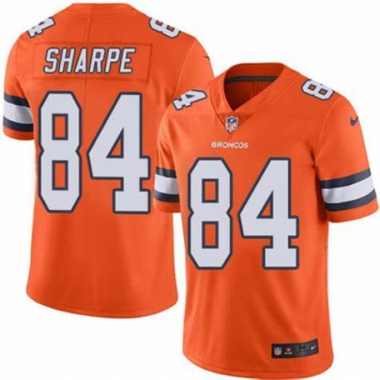 Men Nike Denver Broncos #84 Shannon Sharpe Orange Rush Limited Jersey->washington commanders->NFL Jersey