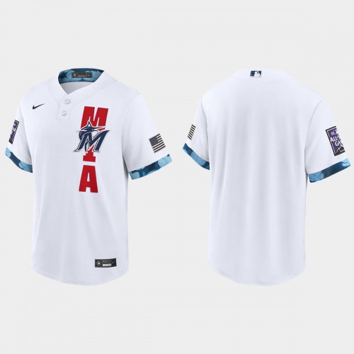Miami Miami Marlins 2021 Mlb All Star Game Fan’s Version White Jersey Men’s->miami marlins->MLB Jersey