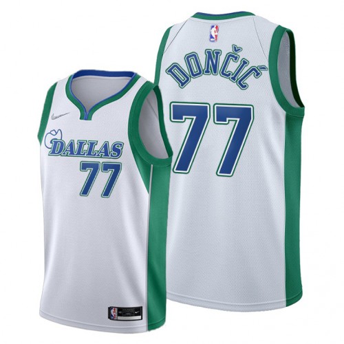 Dallas Dallas Mavericks #77 Luka Doncic Men’s 2021-22 City Edition White NBA Jersey Men’s->dallas mavericks->NBA Jersey