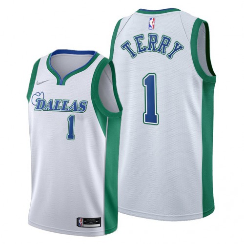 Dallas Dallas Mavericks #1 Tyrell Terry Men’s 2021-22 City Edition White NBA Jersey Men’s->dallas mavericks->NBA Jersey