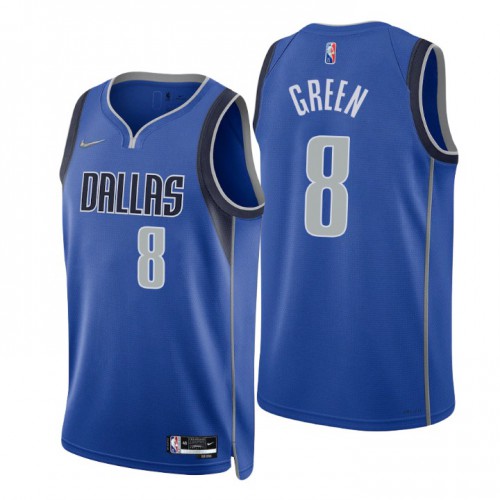 Nike Dallas Mavericks #8 Josh Green Blue Men’s 2021-22 NBA 75th Anniversary Diamond Swingman Jersey – Icon Edition Men’s->dallas mavericks->NBA Jersey