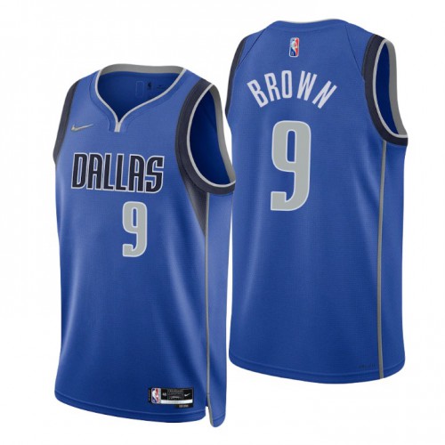 Nike Dallas Mavericks #9 Moses Brown Blue Men’s 2021-22 NBA 75th Anniversary Diamond Swingman Jersey – Icon Edition Men’s->dallas mavericks->NBA Jersey