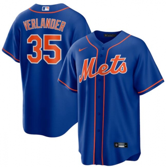 Men New York Mets Justin Verlander  #35 Royal Blue Cool Base Stitched MLB jersey->new york mets->MLB Jersey