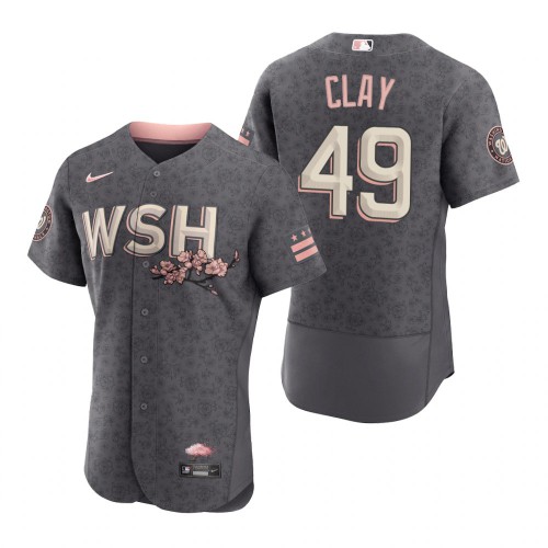 Washington Washington Nationals #49 Sam Clay Men’s Nike Authentic Gray 2022 City Connect Jersey Men’s->women mlb jersey->Women Jersey