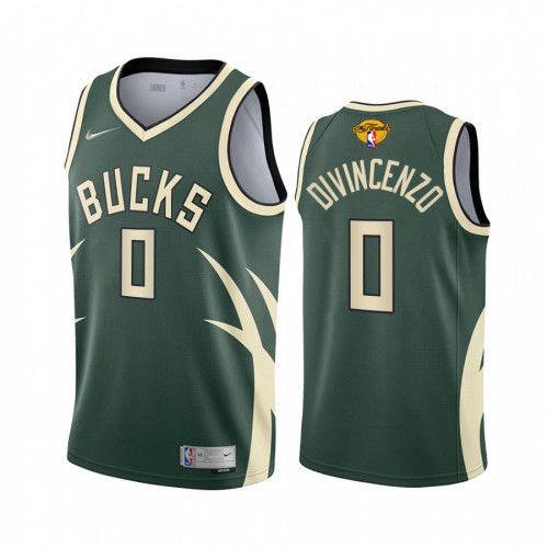 Milwaukee Milwaukee Bucks #0 Donte DiVincenzo Men’s 2021 NBA Finals Bound Swingman Earned Edition Jersey Green Youth->youth mlb jersey->Youth Jersey