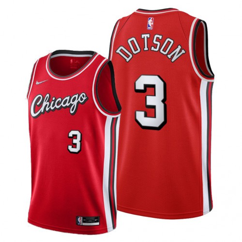 Chicago Chicago Bulls #3 Devon Dotson Youth 2021-22 City Edition Red NBA Jersey Youth->youth nba jersey->Youth Jersey