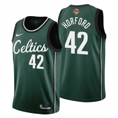 Nike Boston Celtics #42 Al Horford Youth 2022 NBA Finals City Edition Jersey – Cherry Blossom Green Youth->youth nba jersey->Youth Jersey