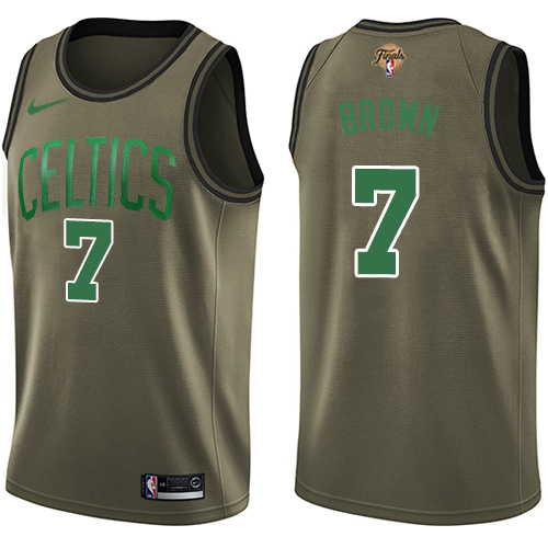 Nike Boston Celtics #7 Jaylen Brown Green Salute to Service Youth 2022 NBA Finals Swingman Jersey Youth->youth nba jersey->Youth Jersey