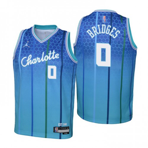 Charlotte Charlotte Hornets #0 Miles Bridges Youth Nike Blue 2021/22 Swingman Jersey – City Edition Youth->charlotte hornets->NBA Jersey