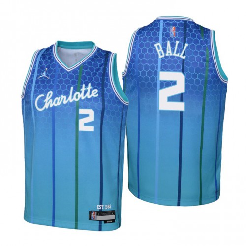 Charlotte Charlotte Hornets #2 Lamelo Ball Youth Nike Blue 2021/22 Swingman Jersey – City Edition Youth->charlotte hornets->NBA Jersey
