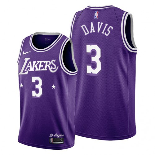 Los Angeles Los Angeles Lakers #3 Anthony Davis Youth 2021-22 City Edition Purple NBA Jersey Youth->los angeles lakers->NBA Jersey