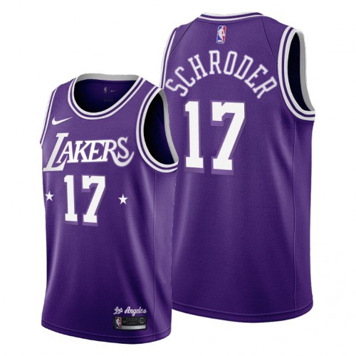 Los Angeles Los Angeles Lakers #17 Dennis Schroder Youth 2021-22 City Edition Purple NBA Jersey Youth->los angeles lakers->NBA Jersey