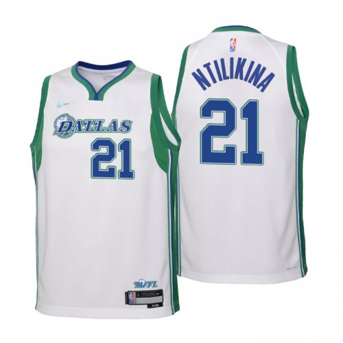 Dallas Dallas Maverickss #21 Frank Ntilikina Youth Nike White 2021/22 Swingman Jersey – City Edition Youth->youth nba jersey->Youth Jersey