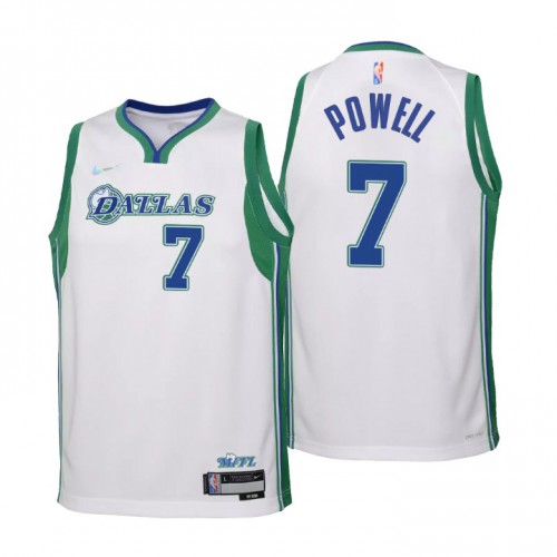 Dallas Dallas Maverickss #7 Dwigh Powell Youth Nike White 2021/22 Swingman Jersey – City Edition Youth->youth nba jersey->Youth Jersey
