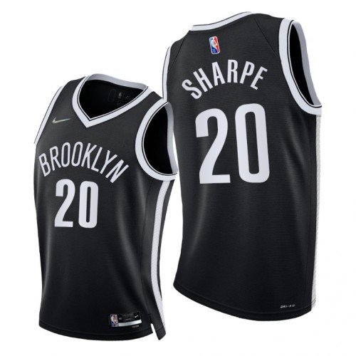 Nike Brooklyn Nets #20 Dayron Sharpe Youth 2021-22 75th Diamond Anniversary NBA Jersey Black Youth->brooklyn nets->NBA Jersey