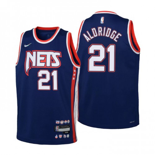 Brooklyn Brooklyn Nets #21 Lamarcus Aldridge Youth Nike Navy 2021/22 Swingman Jersey – City Edition Youth->youth nba jersey->Youth Jersey