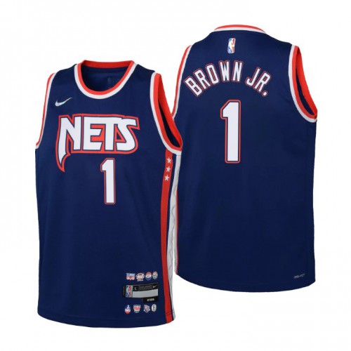 Brooklyn Brooklyn Nets #1 Bruce Brown Jr. Youth Nike Navy 2021/22 Swingman Jersey – City Edition Youth->youth nba jersey->Youth Jersey