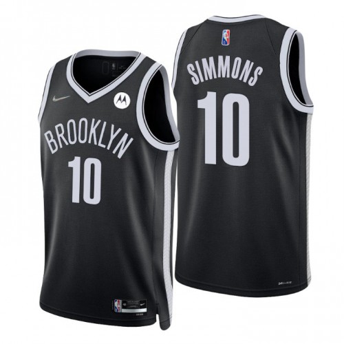 Nike Brooklyn Nets #10 Ben Simmons Black Youth 2021-22 NBA 75th Anniversary Diamond Swingman Jersey – Icon Edition Youth->brooklyn nets->NBA Jersey