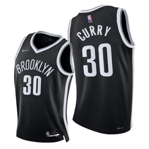 Nike Brooklyn Nets #30 Seth Curry Youth 2021-22 75th Diamond Anniversary NBA Jersey Black Youth->women nba jersey->Women Jersey