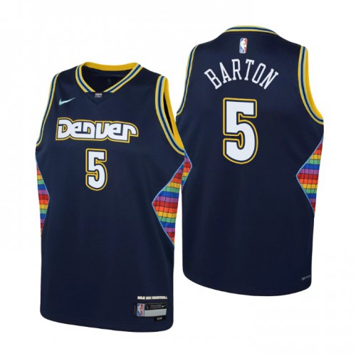 Denver Denver Nuggets #5 Will Barton Youth Nike Navy 2021/22 Swingman Jersey – City Edition Youth->youth nba jersey->Youth Jersey