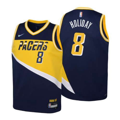 Indiana Indiana Pacers #8 Justin Holiday Youth Nike Navy 2021/22 Swingman Jersey – City Edition Youth->indiana pacers->NBA Jersey