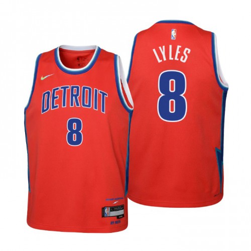 Detroit Detroit Pistons #8 Trey Lyles Youth Nike Red 2021/22 Swingman Jersey – City Edition Youth->youth nba jersey->Youth Jersey