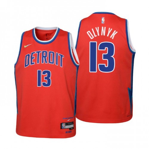 Detroit Detroit Pistons #13 Kelly Olynyk Youth Nike Red 2021/22 Swingman Jersey – City Edition Youth->youth nba jersey->Youth Jersey