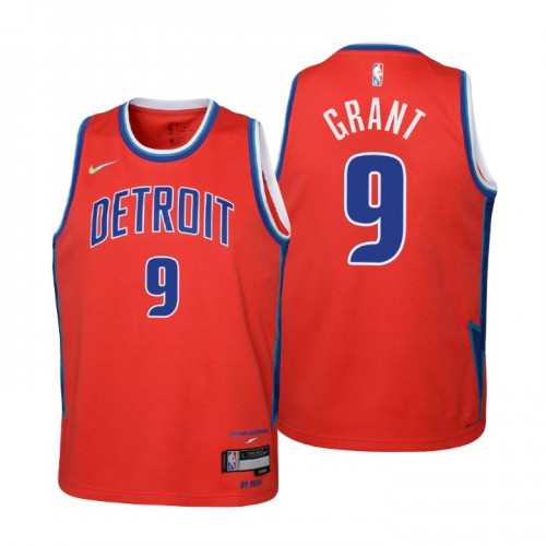 Detroit Detroit Pistons #9 Jerami Grant Youth Nike Red 2021/22 Swingman Jersey – City Edition Youth->youth nba jersey->Youth Jersey