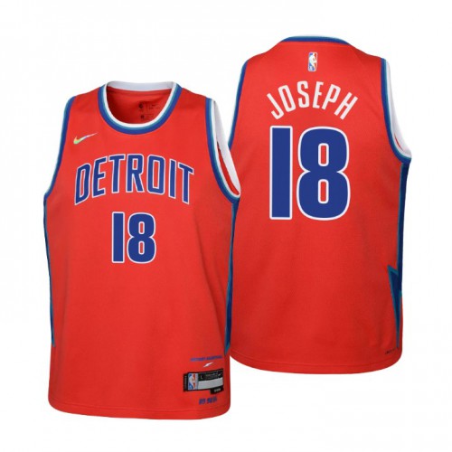 Detroit Detroit Pistons #18 Cory Joseph Youth Nike Red 2021/22 Swingman Jersey – City Edition Youth->youth nba jersey->Youth Jersey