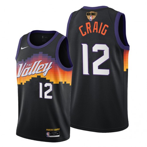 Nike Phoenix Suns #12 Torrey Craig Youth 2021 NBA Finals Bound City Edition Jersey Black Youth->youth nba jersey->Youth Jersey