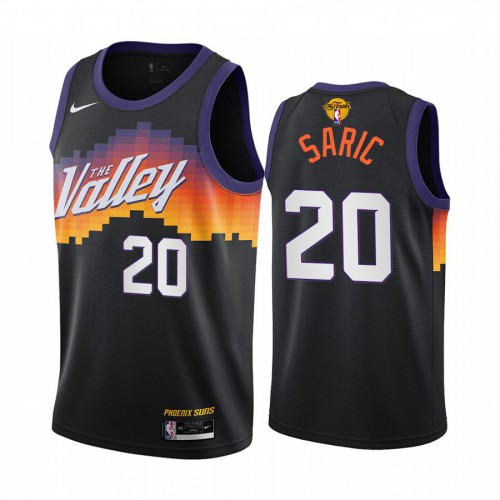 Nike Phoenix Suns #20 Dario Saric Youth 2021 NBA Finals Bound City Edition Jersey Black Youth->youth nba jersey->Youth Jersey