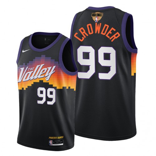 Nike Phoenix Suns #99 Jae Crowder Youth 2021 NBA Finals Bound City Edition Jersey Black Youth->youth nba jersey->Youth Jersey